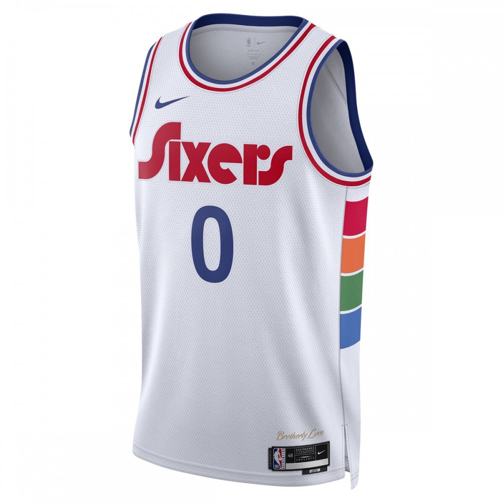 Tyrese Maxey Philadelphia 76ers Unisex 2024/25 Swingman Player Jersey - City Edition - White-Pro Kit Vault | Brand New 26/27 Sports Jerseys